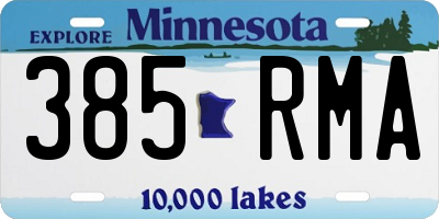 MN license plate 385RMA