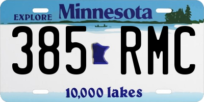 MN license plate 385RMC