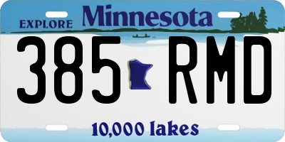 MN license plate 385RMD
