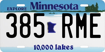 MN license plate 385RME