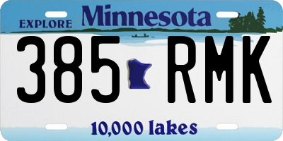 MN license plate 385RMK