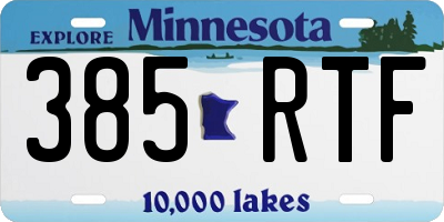 MN license plate 385RTF