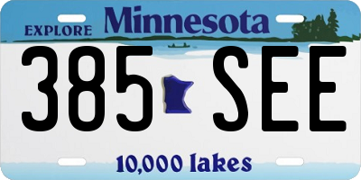 MN license plate 385SEE