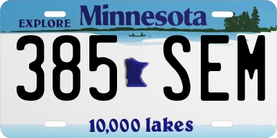 MN license plate 385SEM