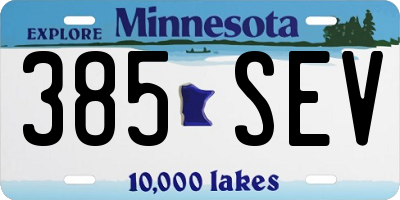 MN license plate 385SEV
