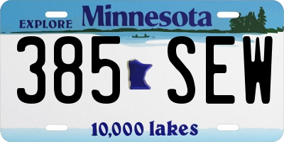 MN license plate 385SEW