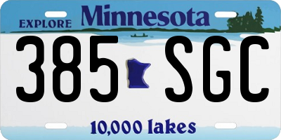 MN license plate 385SGC