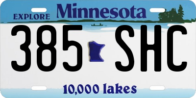 MN license plate 385SHC
