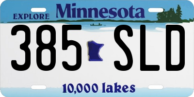 MN license plate 385SLD