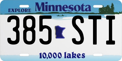 MN license plate 385STI