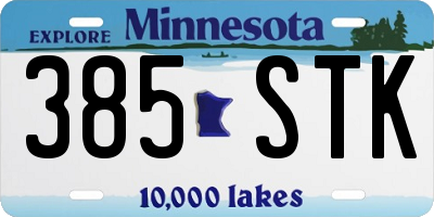 MN license plate 385STK