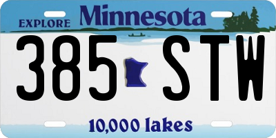 MN license plate 385STW