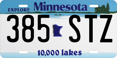 MN license plate 385STZ