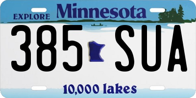 MN license plate 385SUA