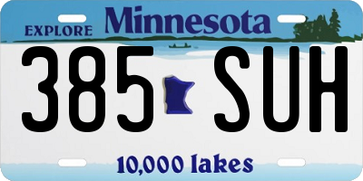 MN license plate 385SUH