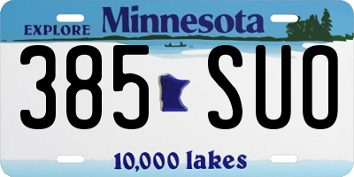 MN license plate 385SUO