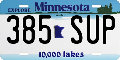 MN license plate 385SUP