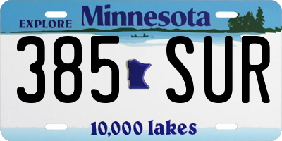 MN license plate 385SUR