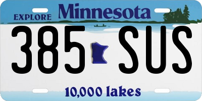MN license plate 385SUS