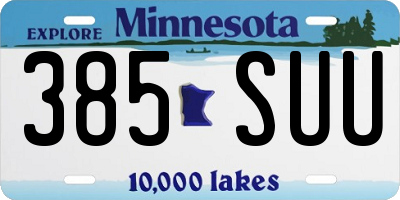 MN license plate 385SUU