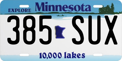 MN license plate 385SUX