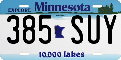 MN license plate 385SUY