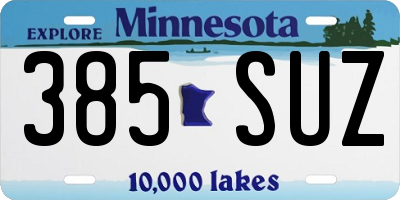 MN license plate 385SUZ