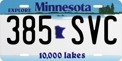 MN license plate 385SVC