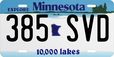 MN license plate 385SVD