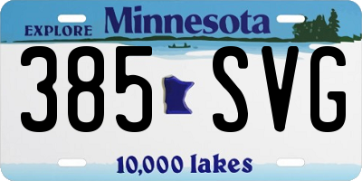 MN license plate 385SVG