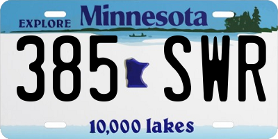MN license plate 385SWR