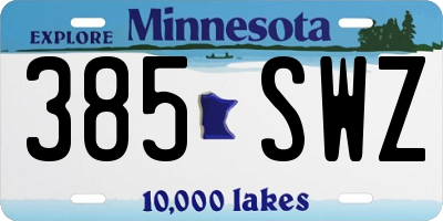 MN license plate 385SWZ