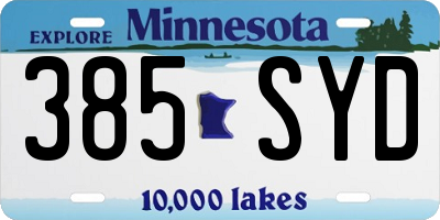 MN license plate 385SYD