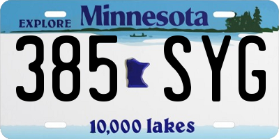 MN license plate 385SYG