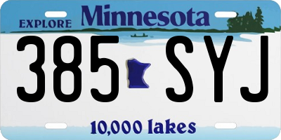 MN license plate 385SYJ