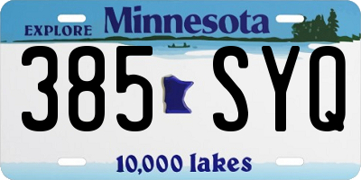 MN license plate 385SYQ