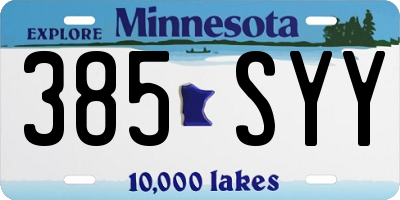 MN license plate 385SYY