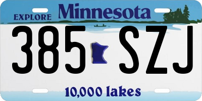 MN license plate 385SZJ