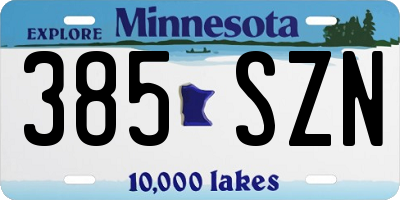 MN license plate 385SZN