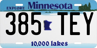 MN license plate 385TEY