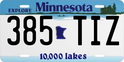 MN license plate 385TIZ