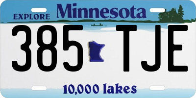 MN license plate 385TJE