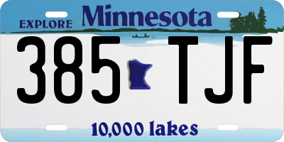 MN license plate 385TJF