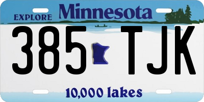 MN license plate 385TJK