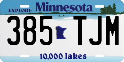 MN license plate 385TJM