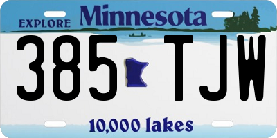 MN license plate 385TJW