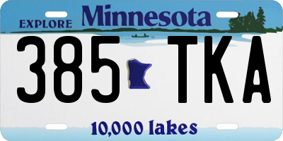 MN license plate 385TKA