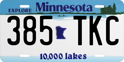 MN license plate 385TKC