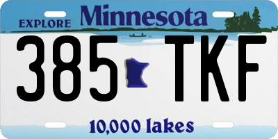 MN license plate 385TKF