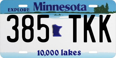MN license plate 385TKK